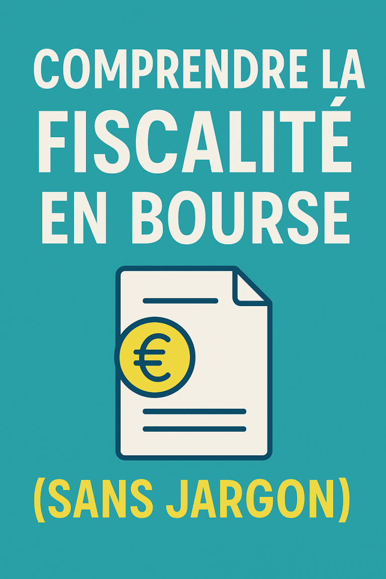 Miniature article fiscalité en bourse sans jargon avec visuel euro et document sur fond turquoise
